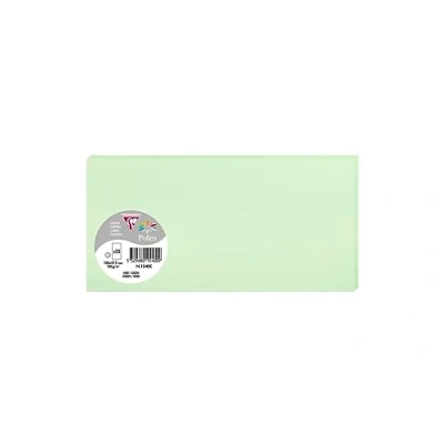 Afbeelding van Clairefontaine 1540C verpakking van 25 afzonderlijke kaarten formaat DL 10,6 x 21,3 cm 210 g/m² kleur groen uitnodigingskaarten voor evenementen &amp; match serie pollen premium papier glad