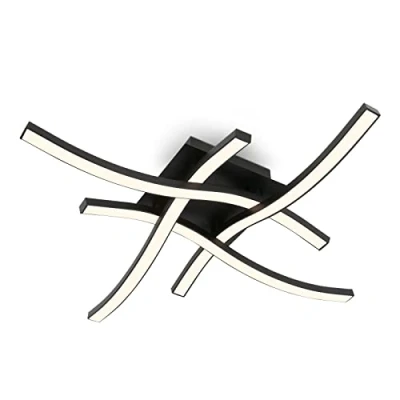 Afbeelding van BRILONER LED plafondlamp wandlamp golvend 16W 3000K zwart