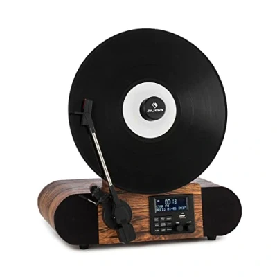 Afbeelding van Verticalo SE DAB retro platenspeler DAB+ FM tuner USB BT AUX hout