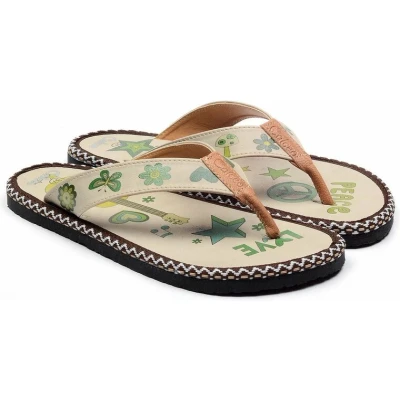 Afbeelding van GOBY Peace Love Slippers Sandalen Handgemaakt Premium Kwaliteit Maat 36