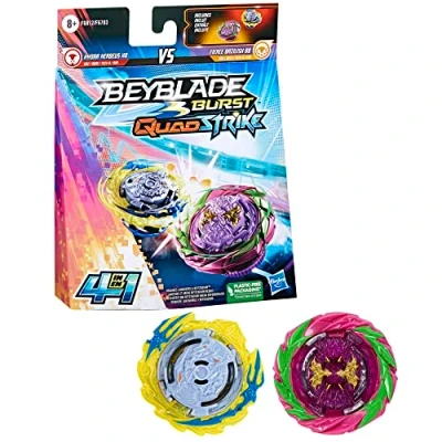 Afbeelding van Beyblade Burst QuadStrike Fierce Bazilisk B8 en Hydra Kerbeus K8, duopack draaitollen, speelgoed voor tolgevechten