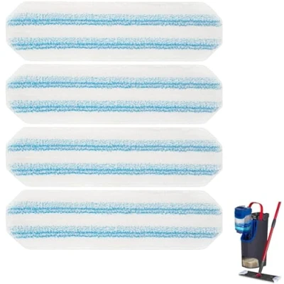 Afbeelding van 4 stuks microvezel dweildoeken vervanging voor Vileda H2PrO en O Cedar platte mop reserveonderdelen, wasbare herbruikbare dweilpads