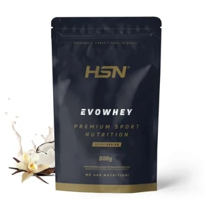 Afbeelding van HSN Evowhey Proteïne, vanille kokosnoot, 500 g = 17 blikjes per geconcentreerde verpakking met wei eiwit, 100% eiwitconcentraat (WPC), niet GMO, vegetarisch, gluten en sojavrij