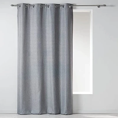 Afbeelding van Douceur d &#039;Interieur ooggordijn 140 x 260 cm Chambray Uni Newton, Gris grijs