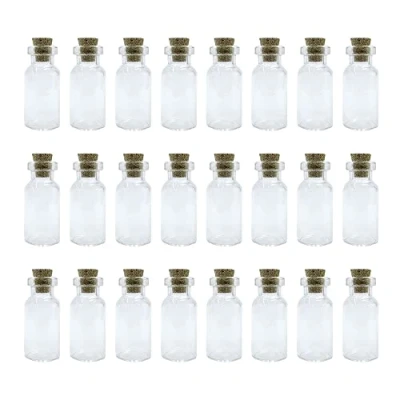 Afbeelding van WYAN 24 Stuks 3 Ml Mini Glazen Flessen, Berichtflesjes, Flessen Met Kurk Kleine, Duidelijke Drijvende Geschikt voor Doe Het Zelf Ambachten Decoratie