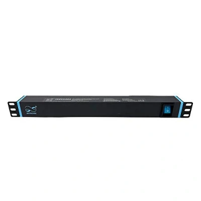 Afbeelding van Infitronic INSV1001 19 inch stekkerdoos stroomverdeler 8 voudig 1 HE met schakelaar