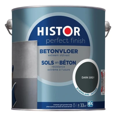 Afbeelding van histor perfect finish betonvloer zijdeglans donkergrijs 2.5 ltr