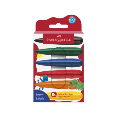 Afbeelding van 5x Waskrijt Faber Castell Fingers 6 stuks op karton blister