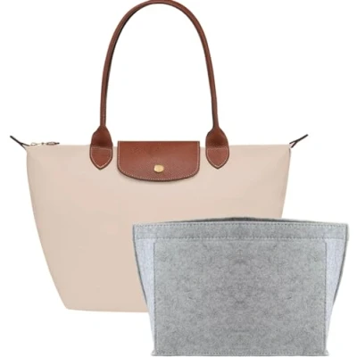 Afbeelding van UMIUP Purse organizer, multi pocket vilten handtas, opvouwbare tote tas, organizer voor inzetstuk, portemonnee, longchamp (grijs, medium)