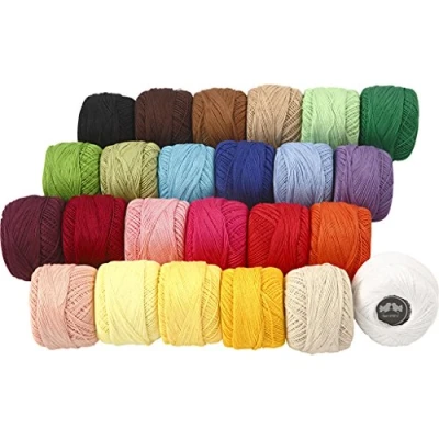 Afbeelding van Creativ Company CC Mercerised Katoengaren Set 24x20 gr Multigekleurd