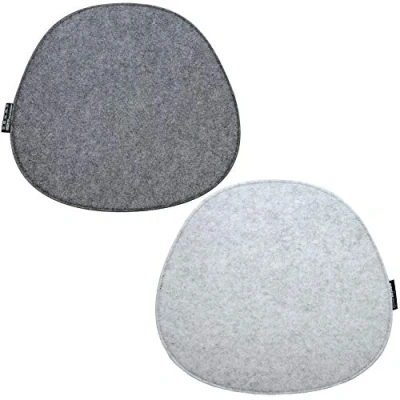 Afbeelding van DuneDesign 2 vilten zitkussen ovaal 40x37cm stoelkussen stoelpad 8mm lichtgrijs