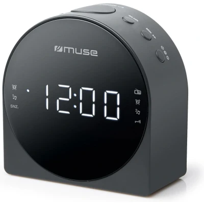Afbeelding van Muse M 185CR Stijlvolle digitale wekkerradio met groot display, grijs