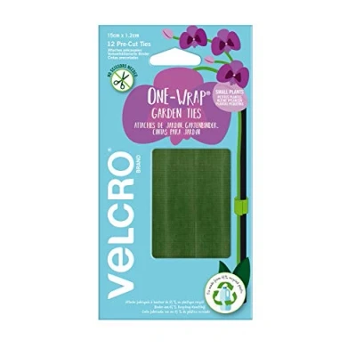 Afbeelding van Klittenband merk VEL 30701 WEU Un Enveloppement Tuinstropdassen Starter Pack voor tomaten, wijnstokken of kamerplanten, 12 stuks, voorgesneden, 15 cm x 1,2 cm, groen, gerecycled kunststof