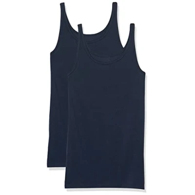 Afbeelding van Amazon Essentials Tanktop voor dames, slimfit, dunne bandjes, 2 stuks, marineblauw, XX Large