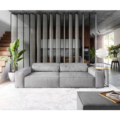 Afbeelding van Big sofa Sirpio XL 270x130 cm microvezel grijs met kruk