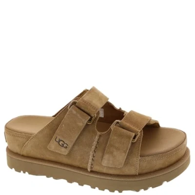 Afbeelding van UGG Goldenstar HI Slide Muiltjes met hak, Dames, Maat: 36, Chestnut Veloursleer