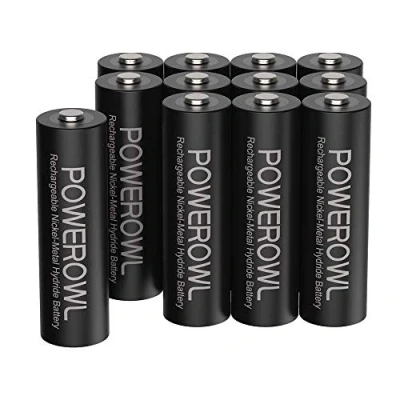 Afbeelding van Powerowl 2800 mAh AA batterij, oplaadbare lage zelfontlading, 1200 cycli, Ni MH batterijen, 1,2 V, oplaadbaar (12 stuks)