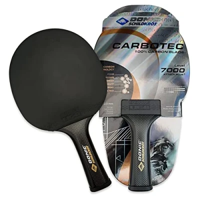 Afbeelding van Donic schildpad tafeltennisracket CarboTec 7000, 100% carbon, 2,3 mm spons, Liga QRC ITTF bekleding, concaaf, 758216