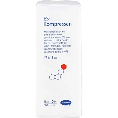 Afbeelding van ES kompressen niet steriel 5 x cm 8 voudig 100