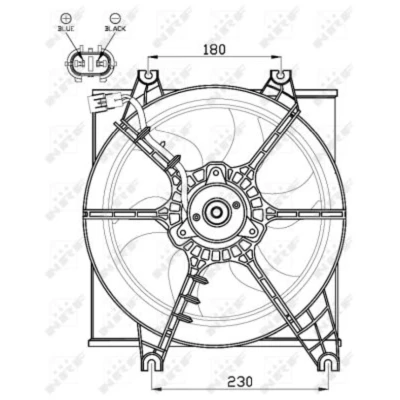 Afbeelding van NRF 47546 Radiator Ventilator 320 12 84 Met ventilatorraamwerk
