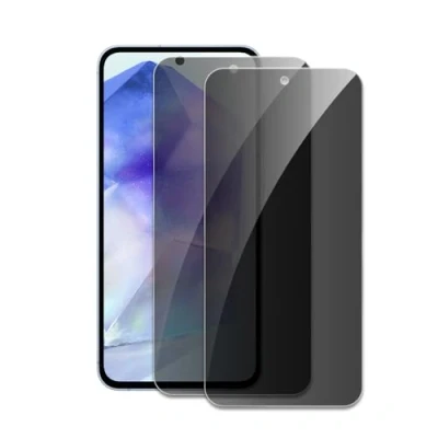 Afbeelding van privacy screenprotector voor Samsung Galaxy A55, anti spy folie, beschermfolie, pantserbescherming, glasfolie, spion, krasbestendige displaybeschermfolie, 9H, 2 stuks