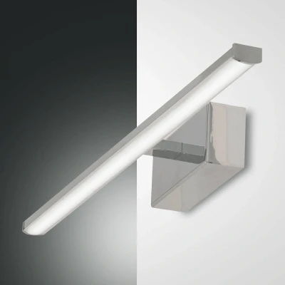 Afbeelding van Fabas Luce LED wandlamp Nala, chroom, breedte 50 cm