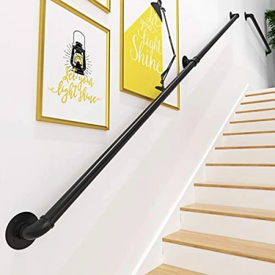 Afbeelding van Gorssen trapleuning, trapleuning aluminium, moderne leuningen voor trappen 200kg laadvermogen, lange stalen buizen binnentrappen wandgemonteerde trap,240cm