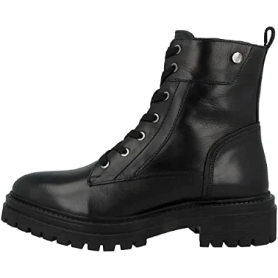 Afbeelding van Geox Iridea Veterboots, Dames, Maat: 39, Black Leer