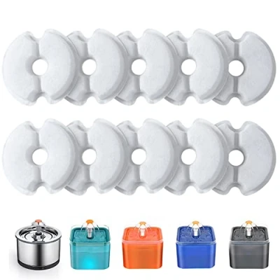 Afbeelding van Yiupea Waterfonteinfilter, 10 stuks, drinkfonteinfilter voor 2 l &amp; 2,5 / 67 oz 84 kattenbloesem drinkfontein, katoenen actieve kool hars kattenfonteinfilter met drievoudige filtratie