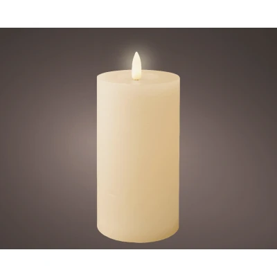 Afbeelding van LED kaars d7h15 cm creme/warm wit kerst Lumineo
