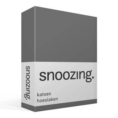 Afbeelding van Snoozing Hoeslaken Eenpersoons 100x200 cm Percale katoen Antraciet