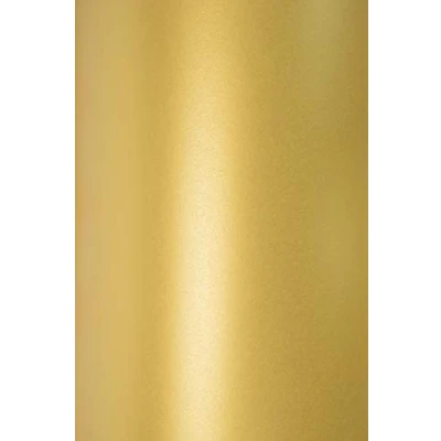 Afbeelding van Netuno 10 parelglanzend goud papier A5 148x210mm 125g Sirio Pearl Aurum dubbelzijdig glinsterend voor knutselen decoreren