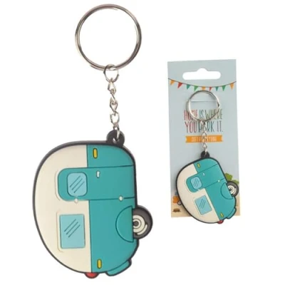 Afbeelding van Puckator Caravan PVC Sleutelhanger, Gemengd, Totale lengte 11.5cm Hoogte 5cm Breedte 6cm Diepte 0.5cm