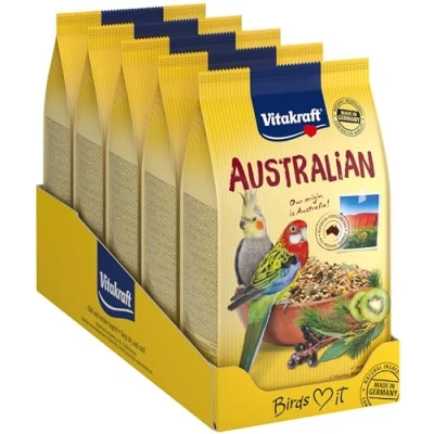 Afbeelding van Vitakraft Hoofdvoeding voor Vogels, Granen/Zaden, Kiwi/Ucalyptus/Vlierbessen, Suikervrije Formule, Pak van 5 (5 X 750g)