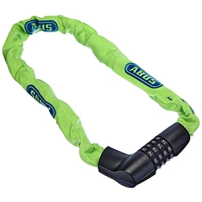 Afbeelding van ABUS kettingslot Tresor 1385/75 Neon cijferslot van gehard staal 6 mm dikke vierkante ketting veiligheidsniveau 75 cm groen