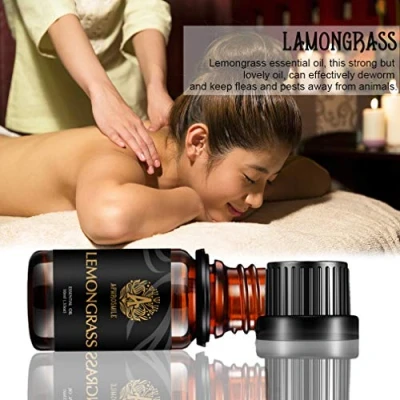 Afbeelding van Aromatherapie Citroengras Essentiële Olie, 100% Pure Olie Geur voor Diffuser, Luchtbevochtiger, Massage, Therapeutische Grade Geurende 3.3 oz 10ml