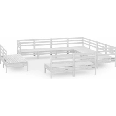 Afbeelding van vidaXL 11 delige Loungeset massief grenenhout wit