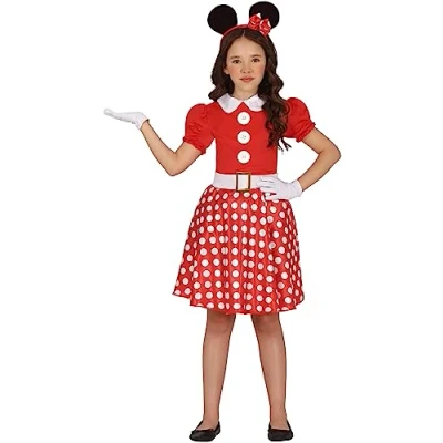 Afbeelding van Guirca Mickey &amp; Minnie Mouse Kostuum De Vriendin Van Meisje Rood 5 6 jaar Carnavalskleding Verkleedkleding