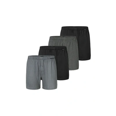 Afbeelding van Schiesser 4 PACK Boxershorts, Heren, Maat: 4XL, Grau schwarz