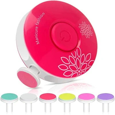 Afbeelding van Elektrische babynagelvijl Nagelvijl babynagelvijlset babynagelknipper cadeau voor pasgeborenen, Baby kinderen en volwassenen tenen nagels (Roze)