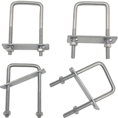 Afbeelding van 4 Stuks Roestvrij Staal U bouten M6 Clamp Vierkante Bolts beugelschroef Bout met Moeren en Frameplaat voor Marine Hardware Automobiles Sanitair Industrieel