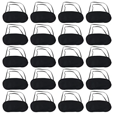 Afbeelding van 24 pack slaapoog blinddoek schaduwhoes, zachte reisslaaphoes, comfortabele lichtgewicht oogslapende voor reizen, slapen, lunchpauze (zwart)