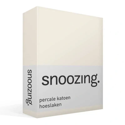 Afbeelding van Snoozing Hoeslaken Eenpersoons 90x210 cm Percale katoen Ivoor