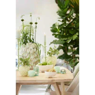 Afbeelding van Light &amp; Living Carambola vaas Keramiek 35x33x47 cm crème/groen