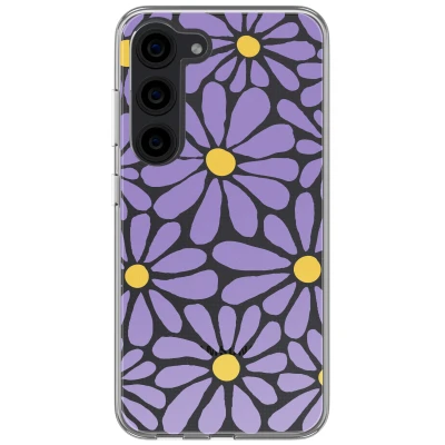 Afbeelding van imoshion hoesje Geschikt voor Samsung Galaxy S23 Design Tropical Violet Flowers Connect