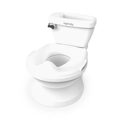 Afbeelding van Ingenuity, My Size Potty Pro in wit, peuterpotje, levensecht doorspoelgeluid, voor kinderen vanaf 18 maanden, tot 22.7 kg