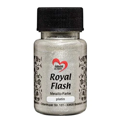 Afbeelding van Royal Flash, acrylverf, metallic, met fijnste glitterdeeltjes, 50 ml (platina)