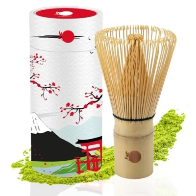 Afbeelding van ORIGEENS bamboe Matcha WHISK MET 100 PRONGS traditionele Chasen garde set voor Japanse theeceremonies