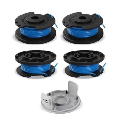 Afbeelding van Viilich Draadspoelen voor Ryobi, vervangende spoel draadspoel trimmer Ryobi One+ RAC124 AC14RL3A OLT1823 OLT1832 18V 24V 40V grastrimmer draadsnijder, 4 trimmerspoelen 1 dop (3,3m x ⌀1,65mm