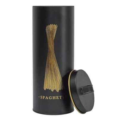 Afbeelding van COOK CONCEPT, BT6814, Elegant metal box for spaghetti, modern design, optimal protection against humidity, easy to clean, generous capacity, airtight, Black and Gold, 1.5L